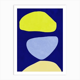 Abstract Forms Blue and yellow Art Print