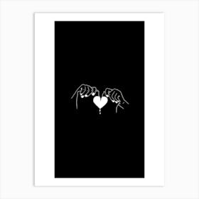 Two Hands Holding A Heart Art Print