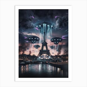 Aliens In Paris 1 Art Print