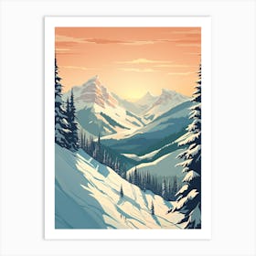 Banff Sunshine Village   Alberta, Canada   Colorado, Usa, Ski Resort Illustration 1 Simple Style Art Print