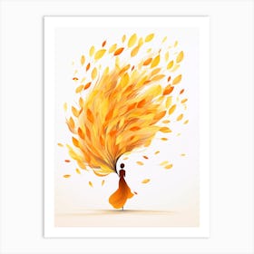 Autumn Leaves Flying In The Wind Art Print