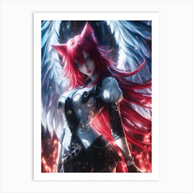 Anime Girl With Wings Art Print