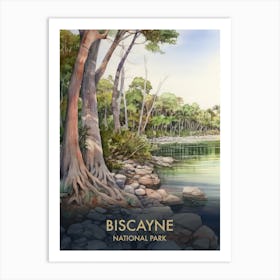 Biscayne National Park Watercolour Vintage Travel Poster 4 Art Print