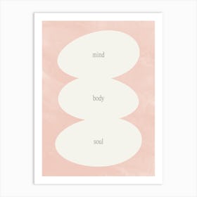 Mind Body and Soul Abstract Organic Shapes in Pink Art Print