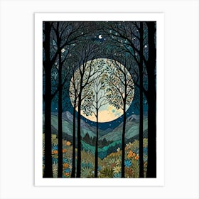 William Morris Moonlight In The Woods 64 Art Print