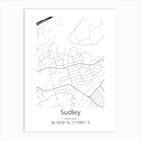 Sudley,United States Minimalist Map Art Print