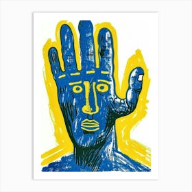 'Blue Hand' 1 Art Print