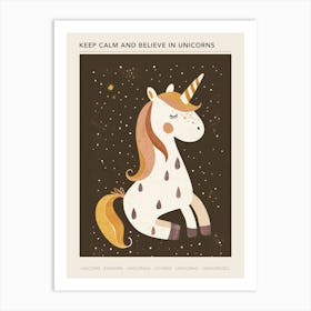 Pattern Mocha Unicorn 2 Poster Art Print