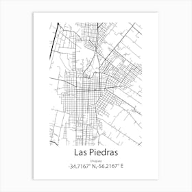 Las Piedras,Uruguay Minimalist Map Art Print