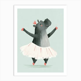 Ballerina Hippo Art Print