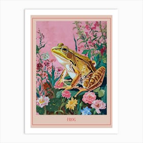 Floral Animal Painting Frog 2 Poster Art Print