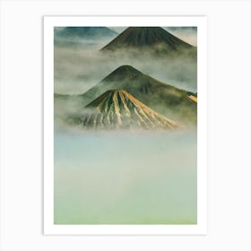 Bromo Tengger Semeru National Park Indonesia Water Colour Poster Art Print