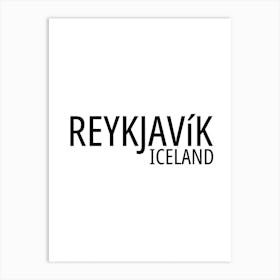 Reykjavik Iceland Typography City Country Word Art Print