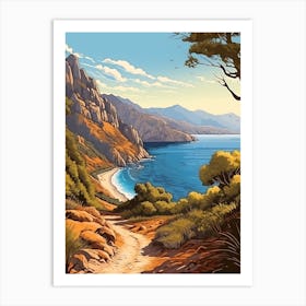 Lycian Way Turkey 2 Vintage Travel Illustration Art Print