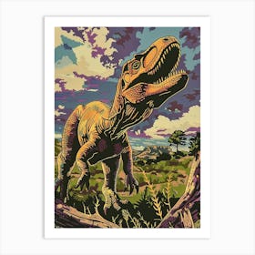 Nature Science Center Austin Texas Colourful Blockprint 2 Art Print