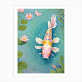 Koi Fish In Clear Water Art Print