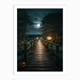 Halloween Bridge Art Print