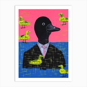 Duck In A Suit Abstract Illustration Art Print