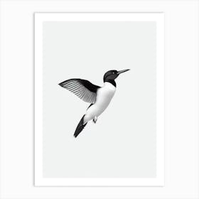 Loon B&W Pencil Drawing 1 Bird Art Print