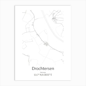 Drochtersen,Germany Minimalist Map Art Print