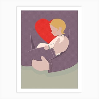 Heart Beat Girl Art Print