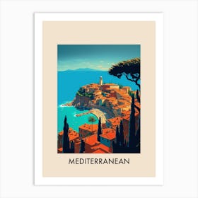Mediterranean View 1 Vintage Travel Poster Art Print