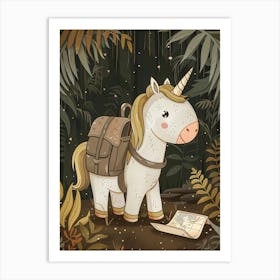 Explorer Unicorn Muted Pastels 1 Art Print