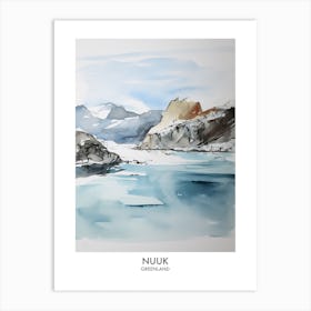 Nuuk 2 Watercolour Travel Poster Art Print