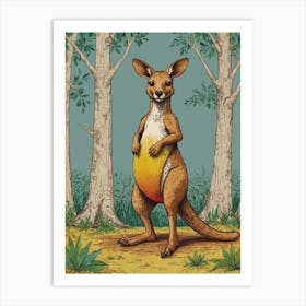 Kangaroo Canvas Print Art Print