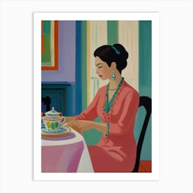 Woman At A Table 1 Art Print