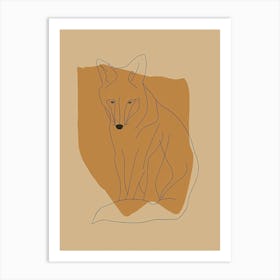 Fox - Boho, Line Art 1 Art Print