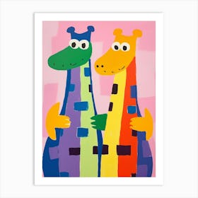 Colourful Kids Animal Art Alligator Art Print