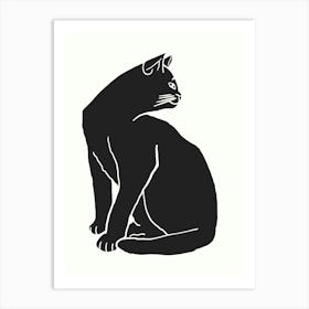 Black Cat On White Art Print
