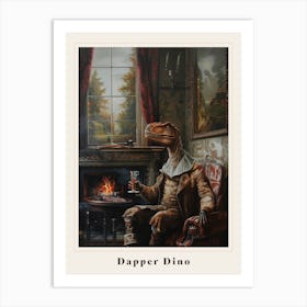 Dinosaur In A Victorian House Painting 2 Poster Art Print