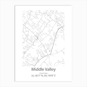 Middle Smithfield,United States Minimalist Map Poster