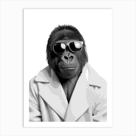 Gorilla In Sunglasses Art Print