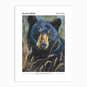 Black Bear Pastel Watercolour 2 Poster Poster