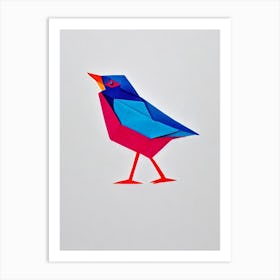 Bluebird 2 Origami Bird Art Print