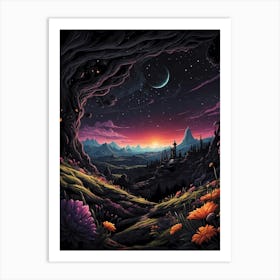 Night Landscape 1 Art Print