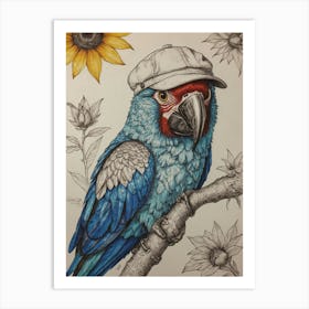 Blue Parrot Art Print