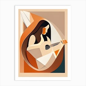 Womanandguitarmetric Art Print