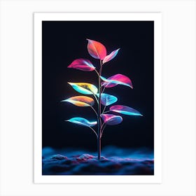 Neon Tree In The Dark Art Print