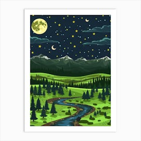 Night Landscape 2 Art Print