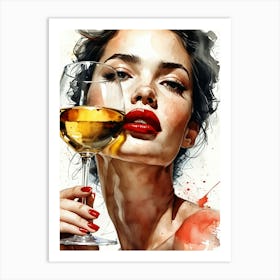 Golden Wine Female Lust Art Print