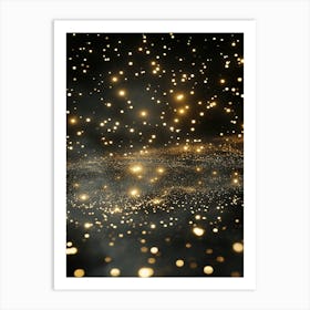 Gold Stars In Space Art Print