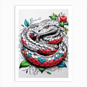 Apple Snake Art Print