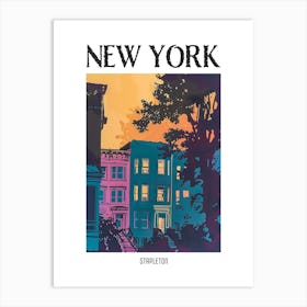 Stapleton New York Colourful Silkscreen Illustration 1 Poster Art Print