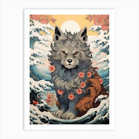 Bengal Fox Japanese Illustration 1 Art Print