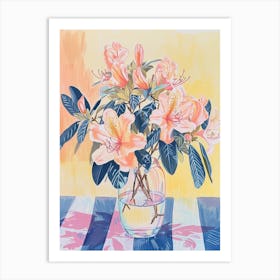 Azalea Flowers On A Table   Contemporary Illustration 1 Art Print