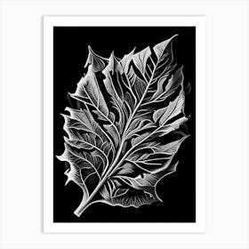 Tobacco Leaf Linocut 1 Art Print